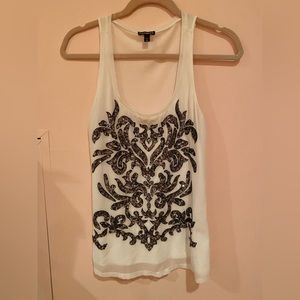 Express white dressy tank with sequins